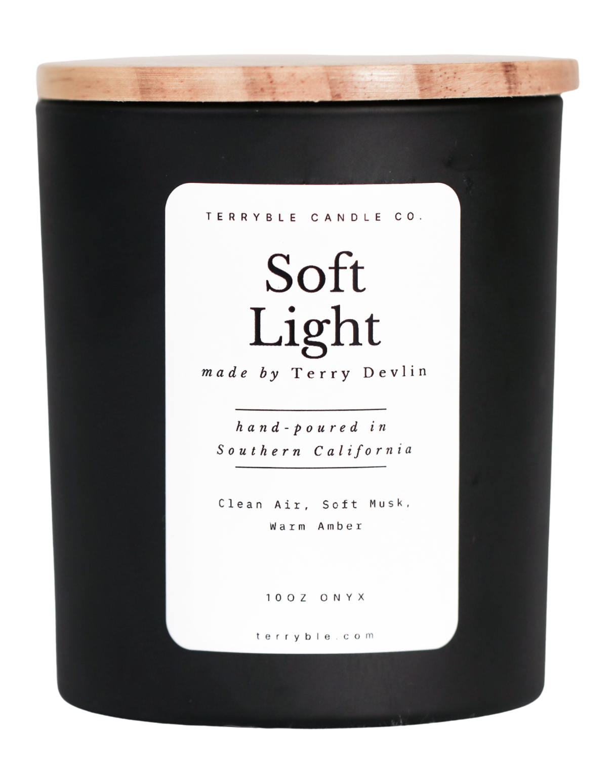 Soft Light Candle – Clean Air, Soft Musk & Warm Amber – 10 oz Onyx