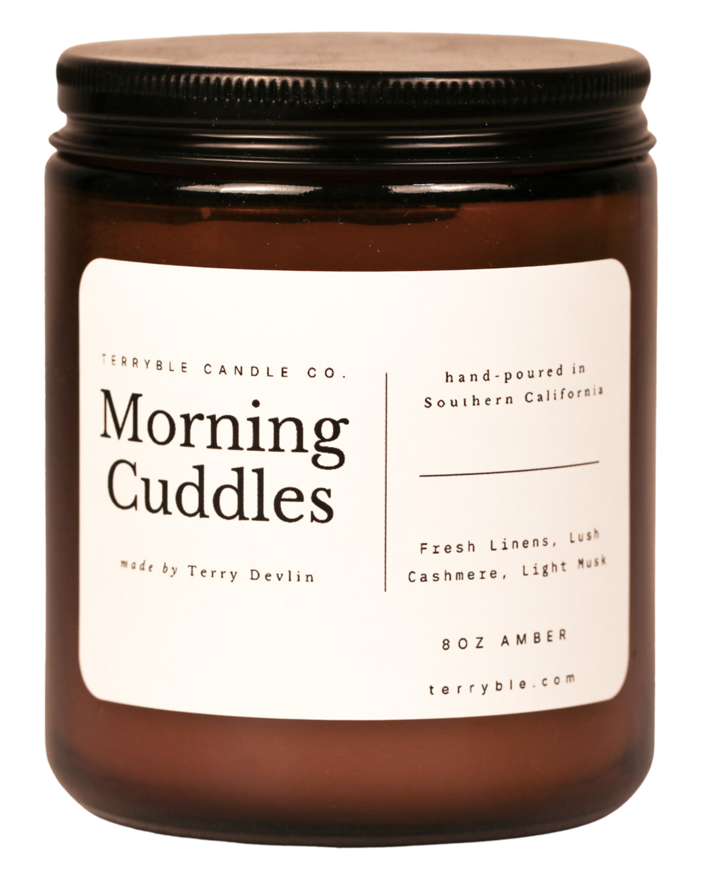 Morning Cuddles 8 OZ Amber Jars – Soft Linen & Cream