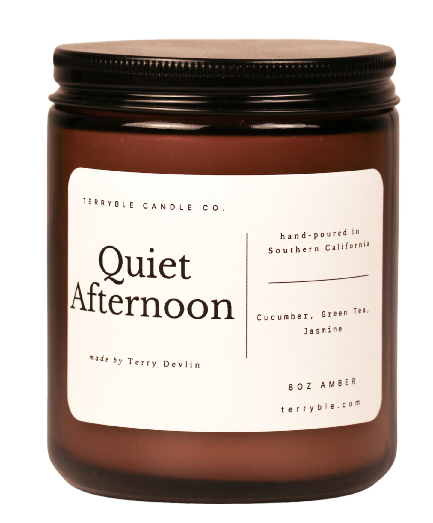 Quiet Afternoon Candle – Fresh Cucumber & Green Tea – Clean, Light Home Fragrance – Hand Poured Soy Wax Candle