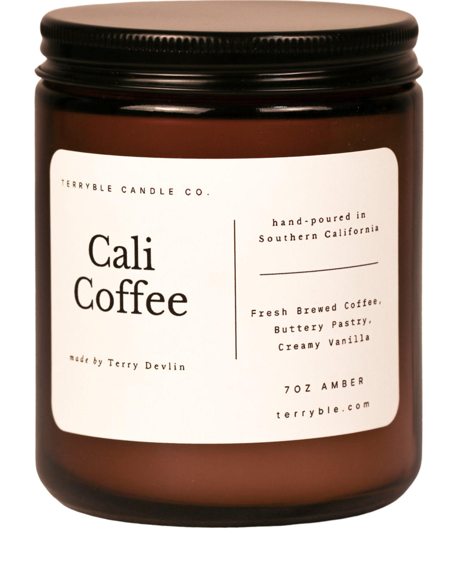 Cali Coffee Candle – Coffee & Vanilla Maple– 8 oz Amber Jar
