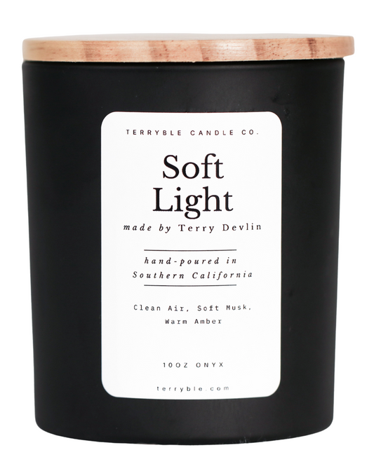 Soft Light Candle – Clean Air, Soft Musk & Warm Amber – 10 oz Onyx
